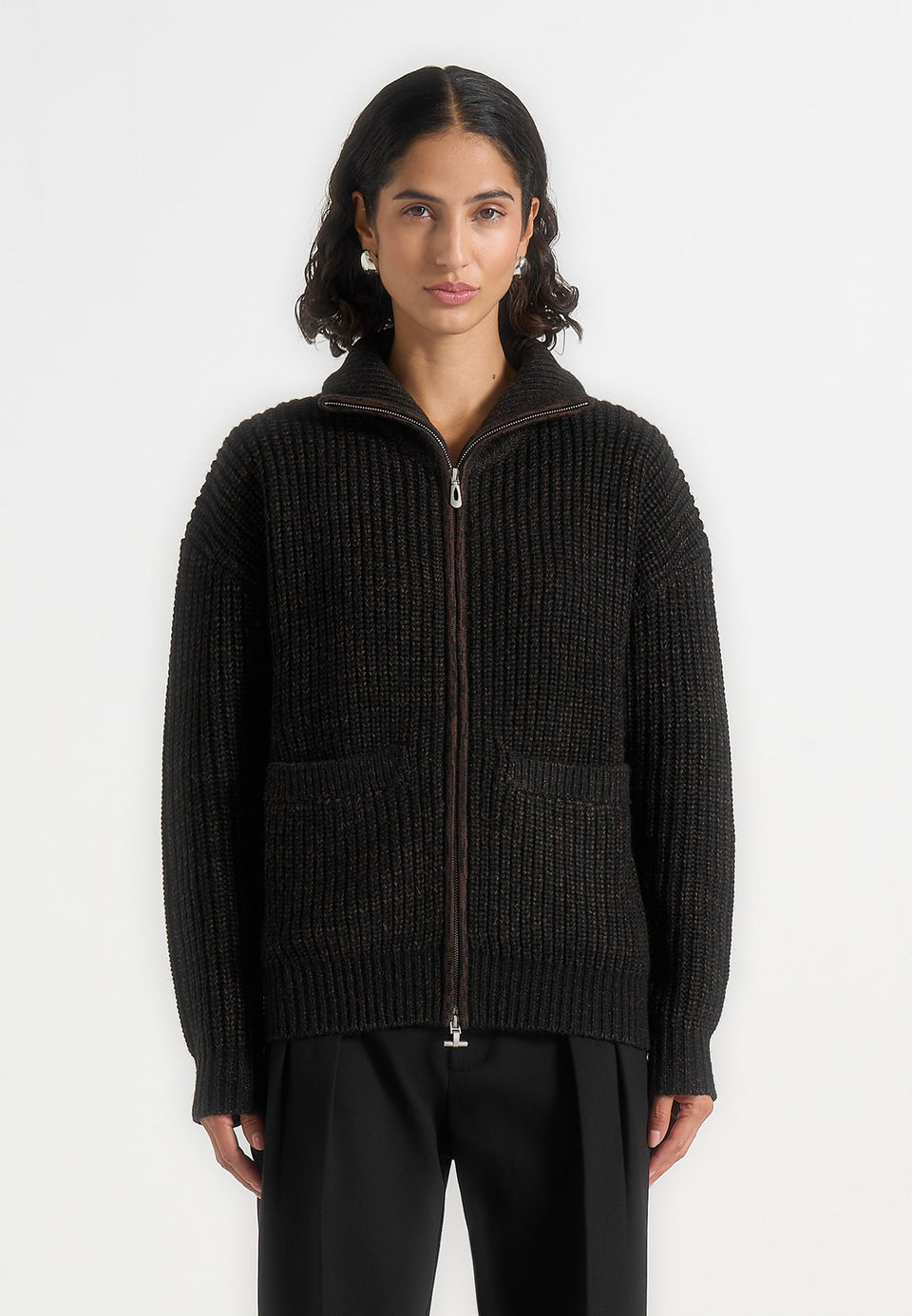 jamie-unisex-speckled-zip-through-jacket-black