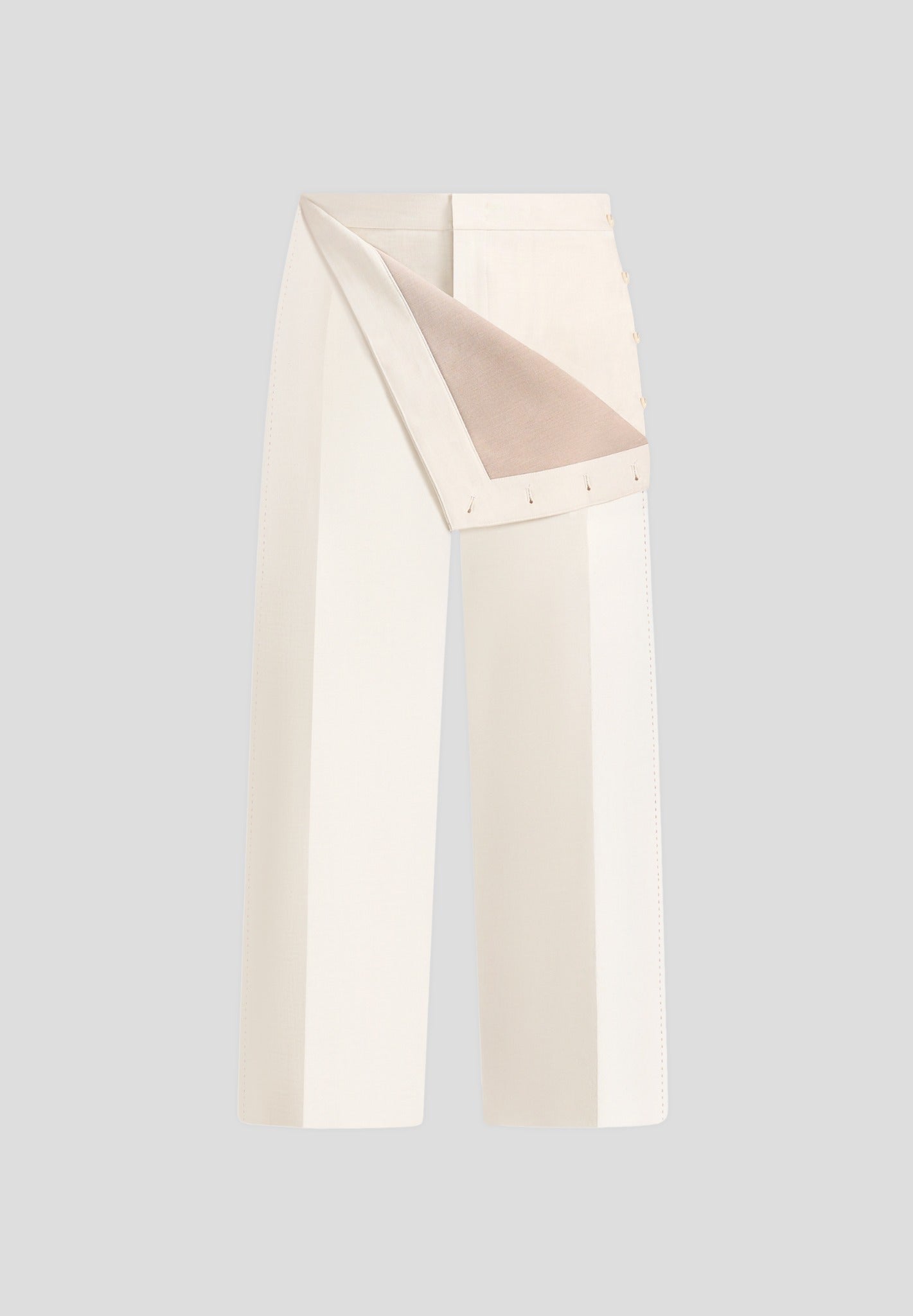Henri - Foldover Trousers - Cream
