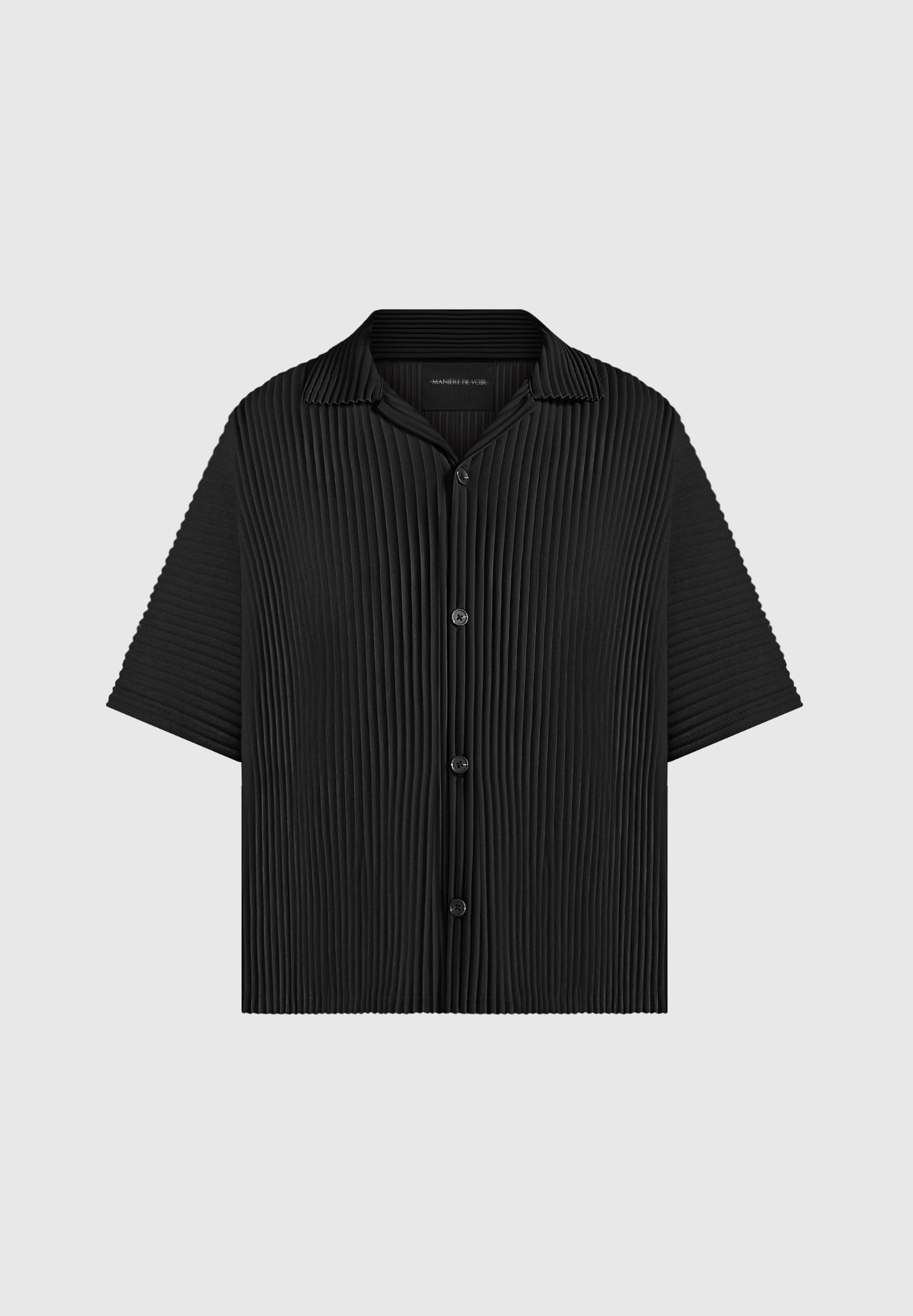 Justin - Pleated Boxy Shirt - Black