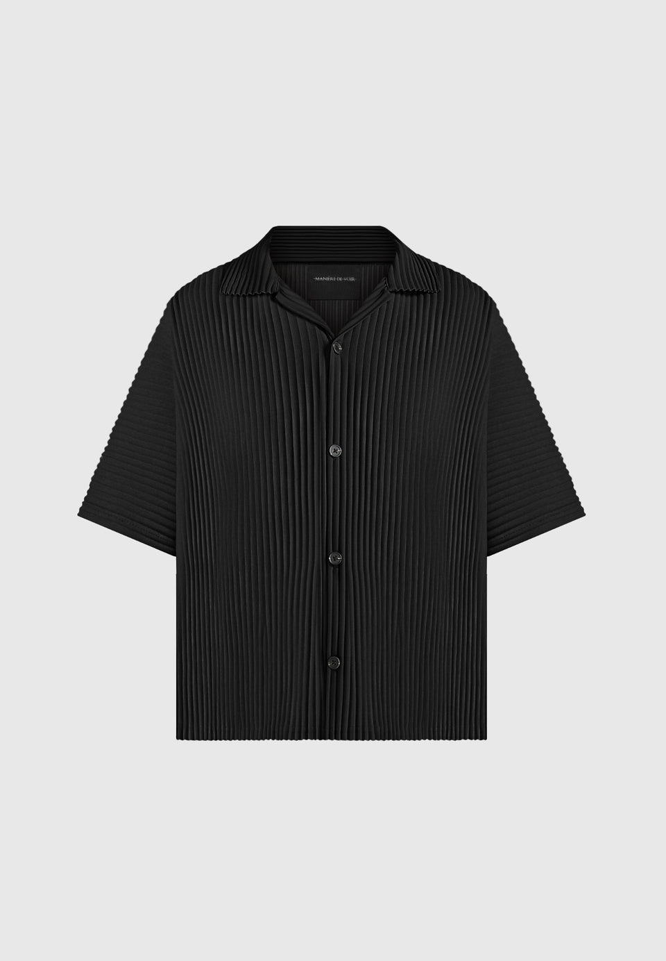 Justin - Pleated Boxy Shirt - Black