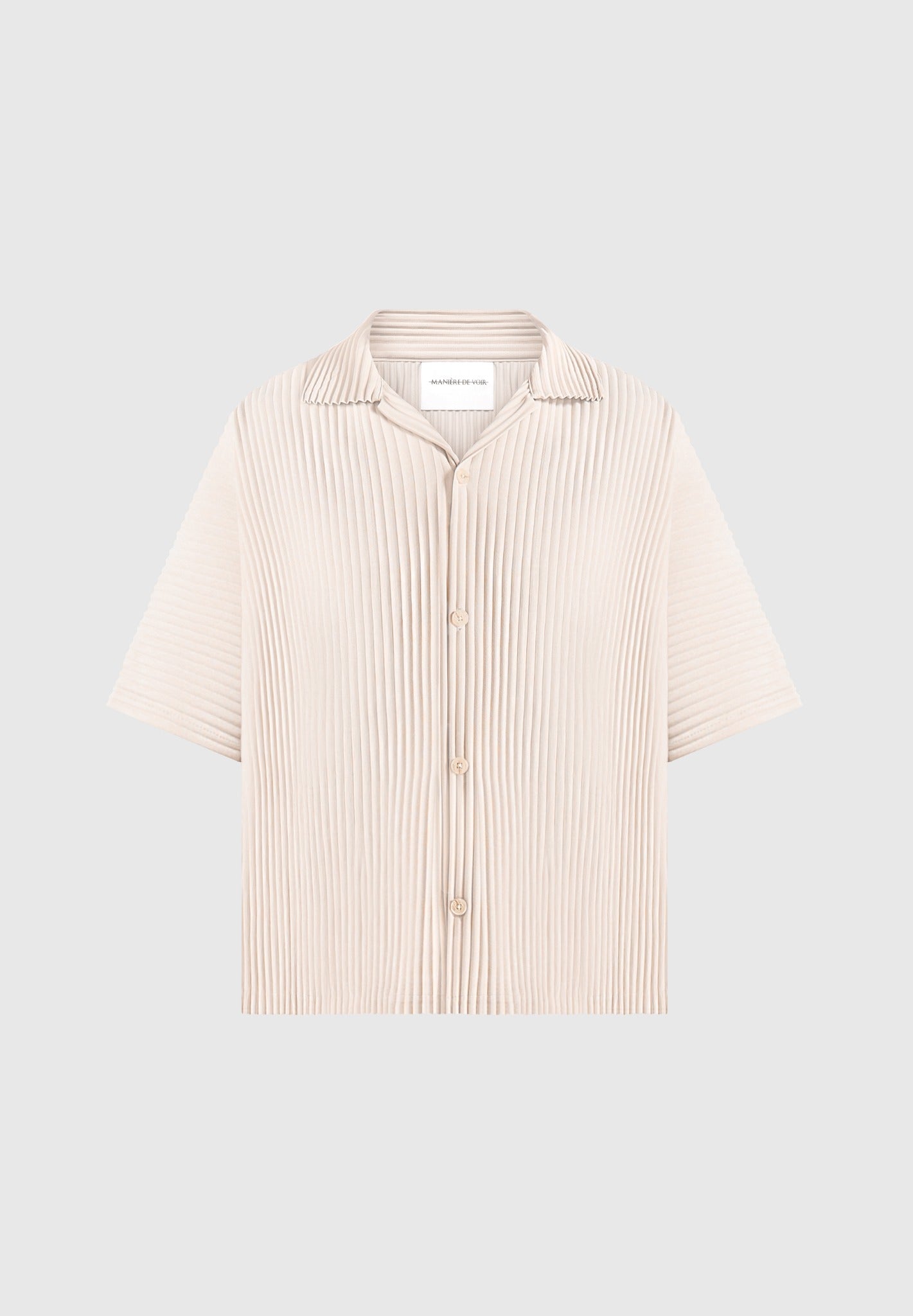 Justin - Pleated Boxy Shirt - Cream