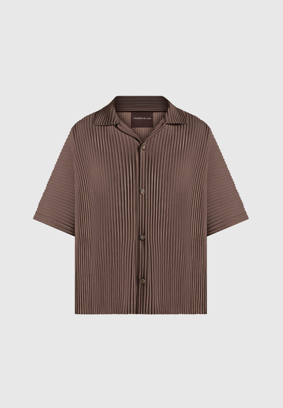 Justin - Pleated Boxy Shirt - Brown
