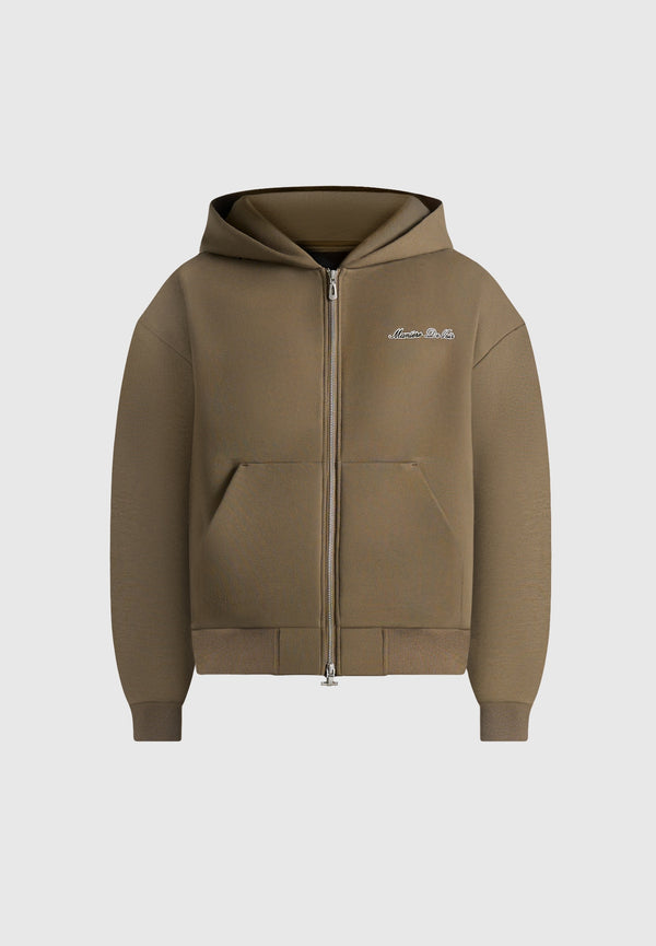 JS002 - Unisex Signature Relaxed Fit Zip Hoodie - Olive