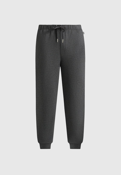 Dion - Neoprene Minimal Tapered Fit Cuffed Joggers - Charcoal Grey