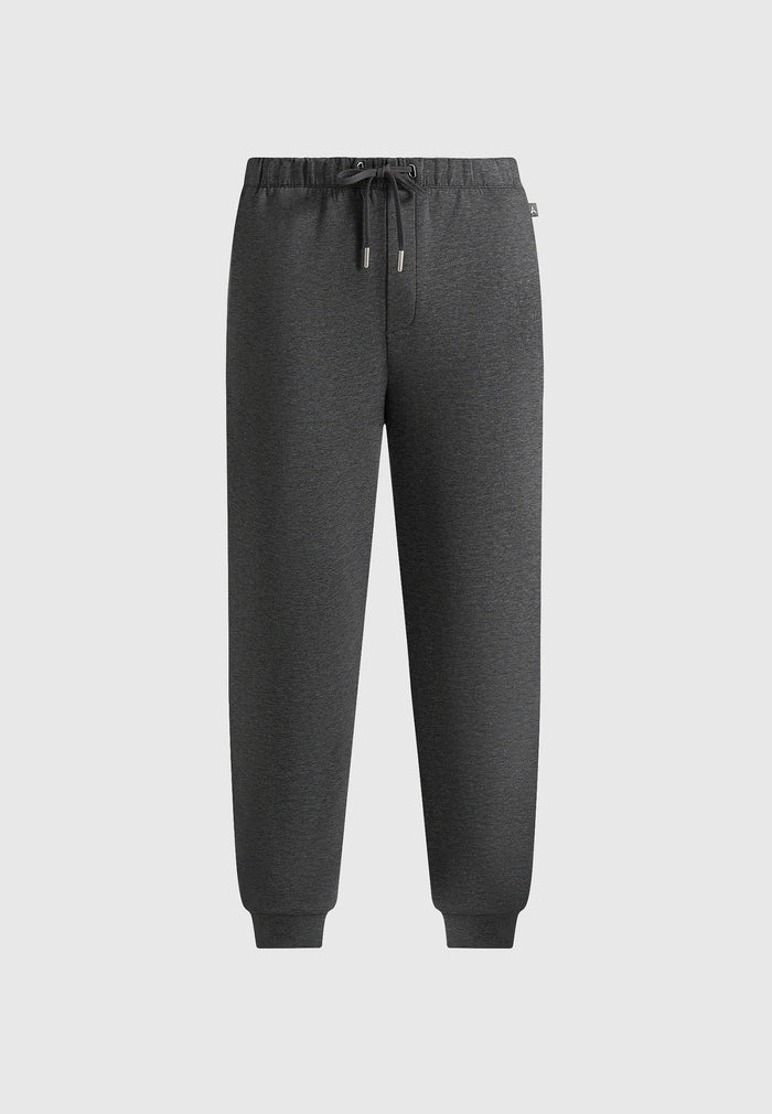 Dion - Neoprene Minimal Tapered Fit Cuffed Joggers - Charcoal Grey