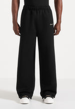 Morgan - Unisex Whipstitch Regular Joggers - Black