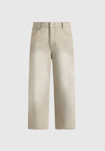 DN002 - Relaxed Fit Denim Jeans - Beige
