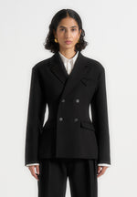 Maia - Double Breasted Blazer - Black