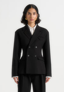 Maia - Double Breasted Blazer - Black