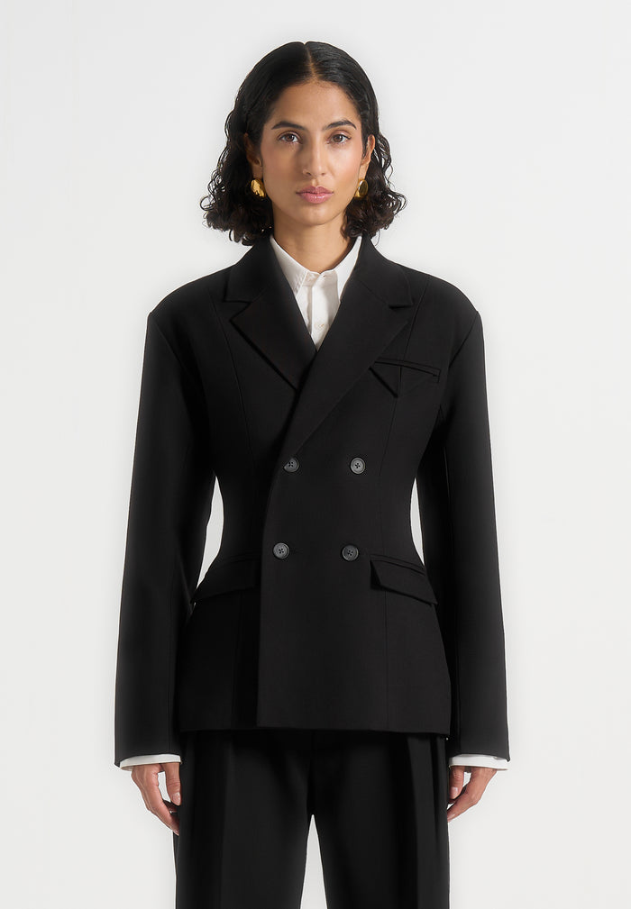 Maia - Double Breasted Blazer - Black