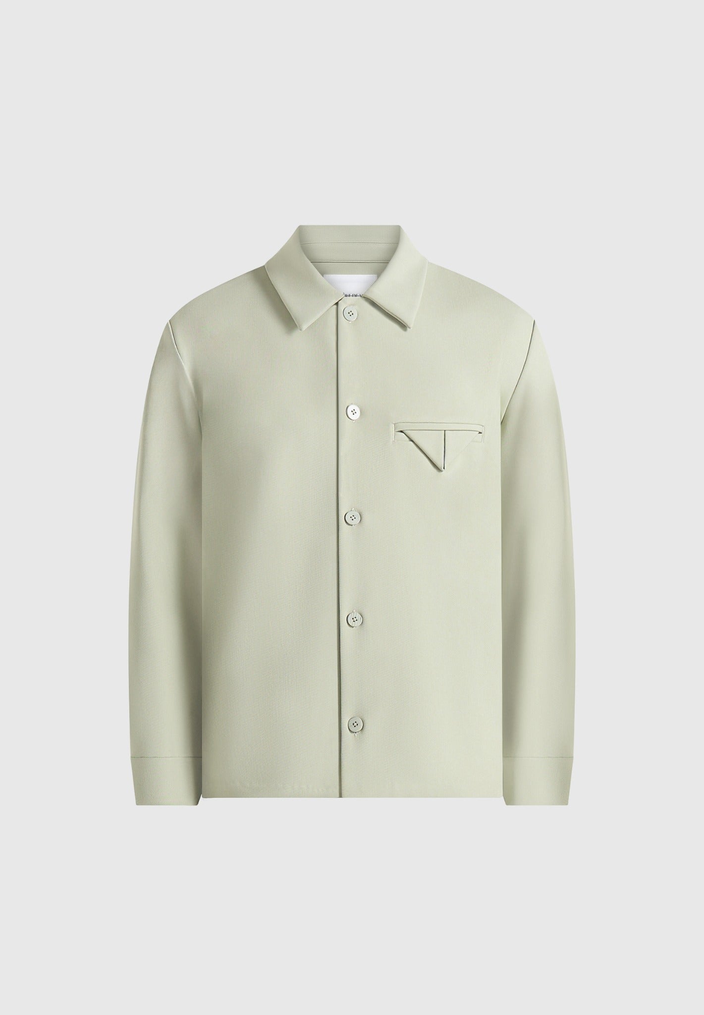 Leo - Hatched Tailored Overshirt - Sage