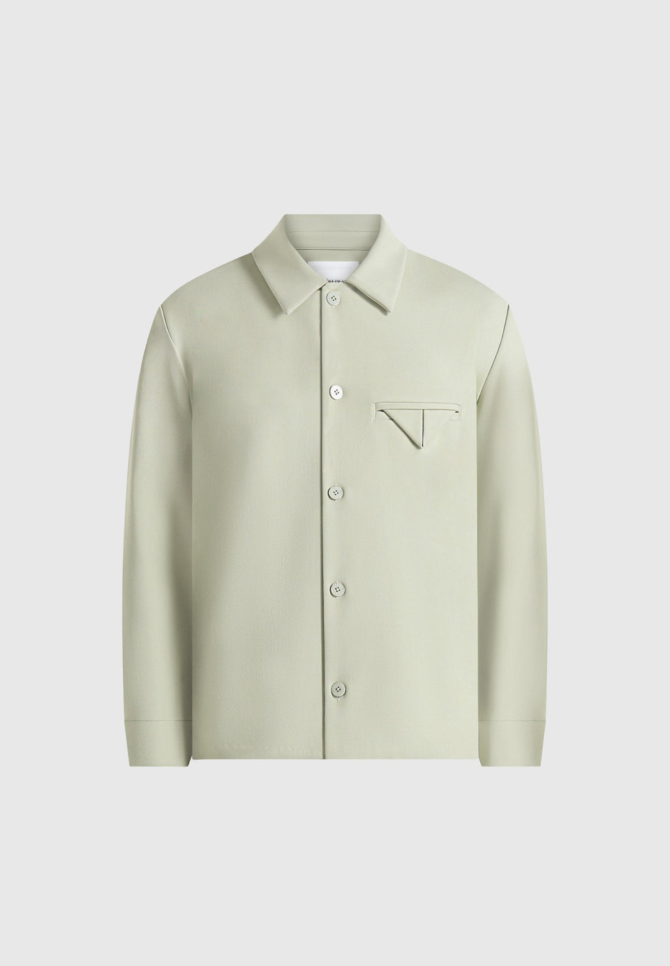 Leo - Hatched Tailored Overshirt - Sage