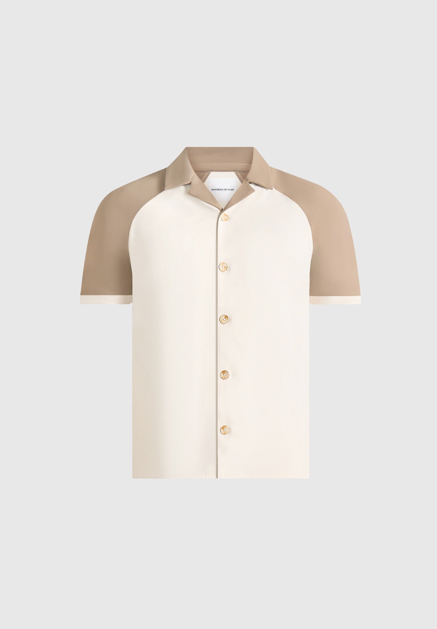 Salim - Contrast Raglan Shirt - Cream/Taupe