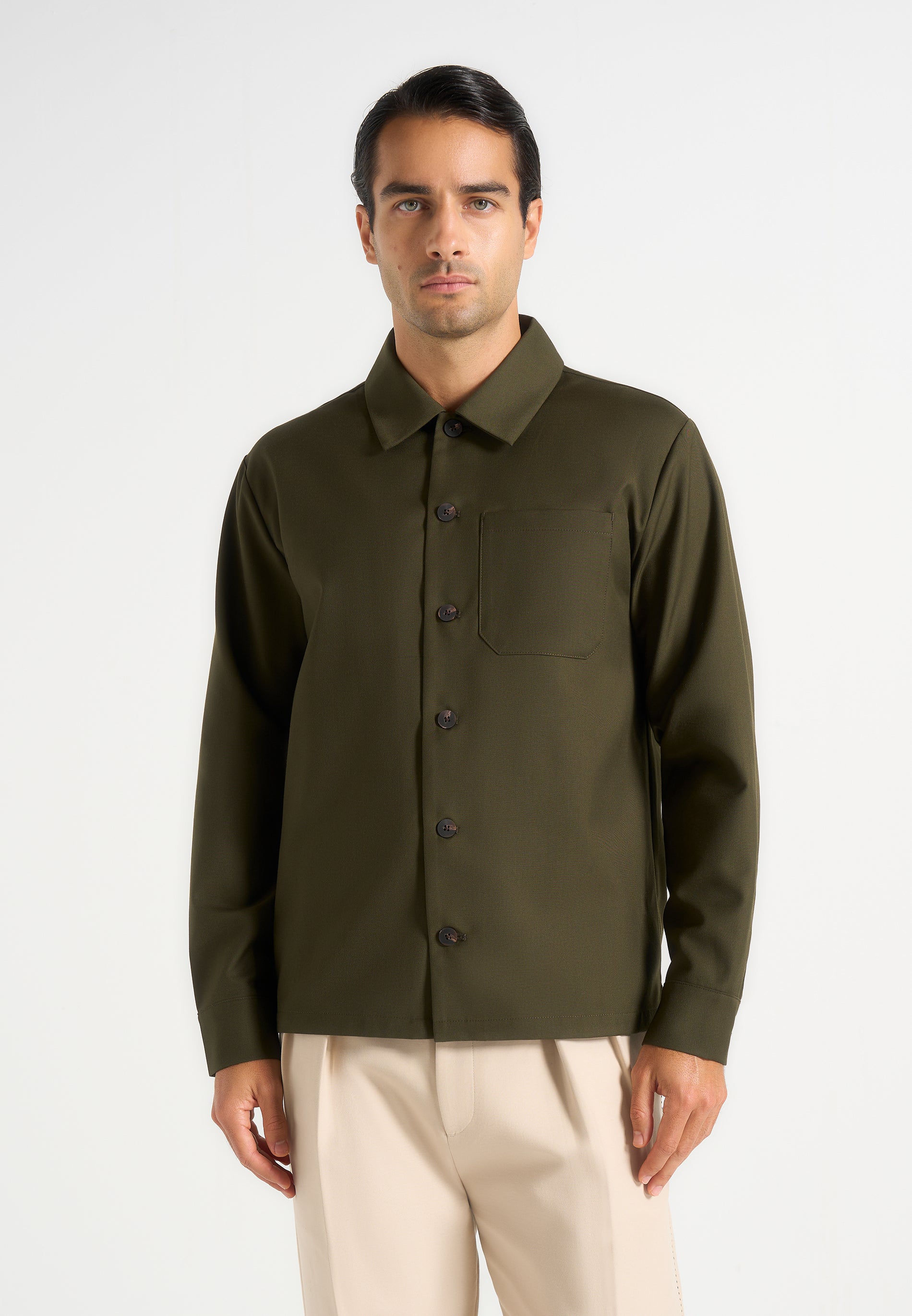 Valentin - Classic Long Sleeve Shirt - Olive 