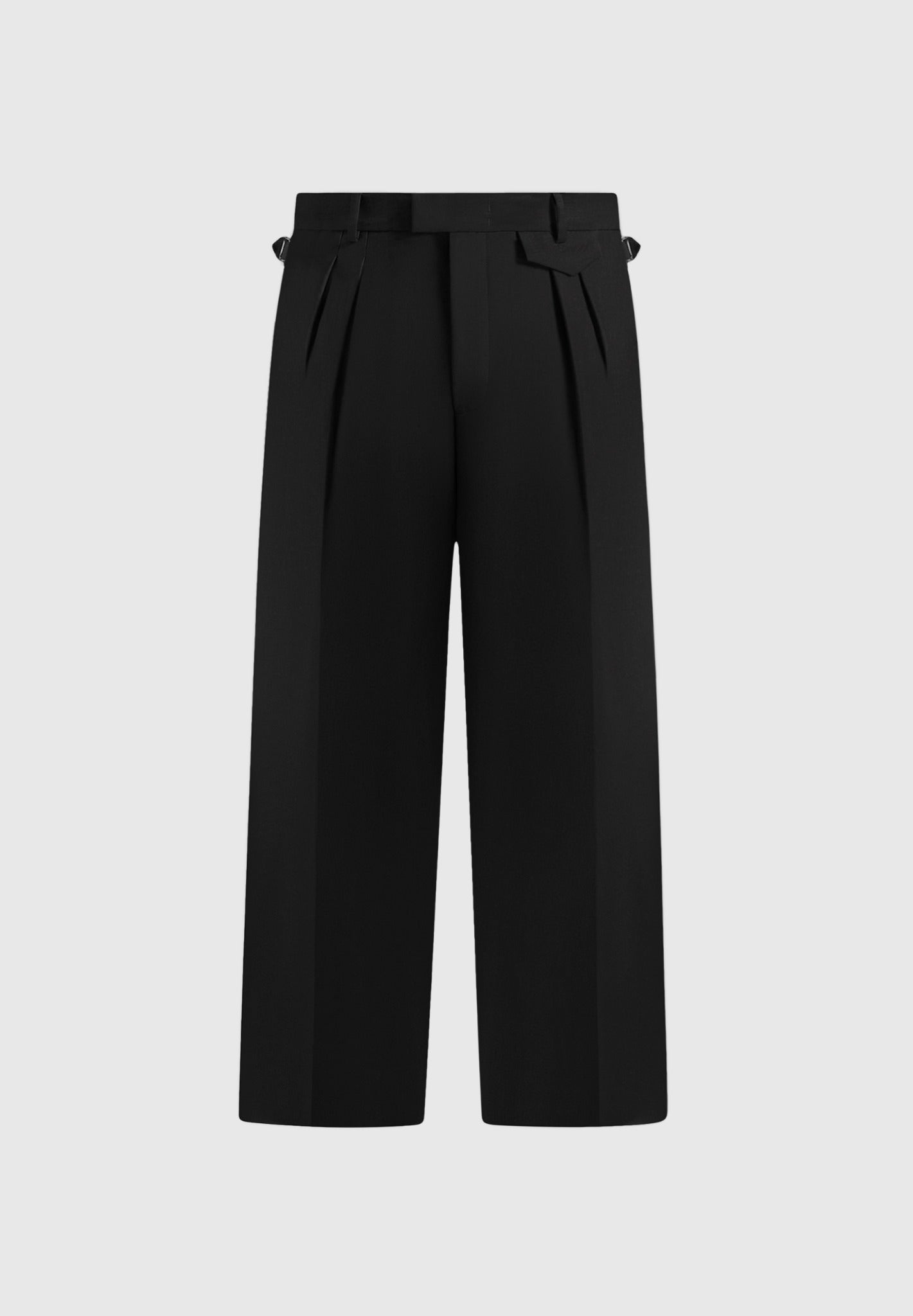 Pierre - Twin Pleat Tailored Trousers - Black