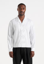 Valen - Applique Detail Long Sleeve Shirt - White