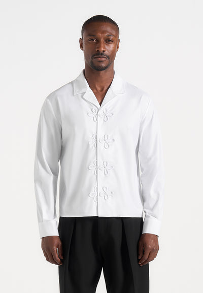Valen - Applique Detail Long Sleeve Shirt - White