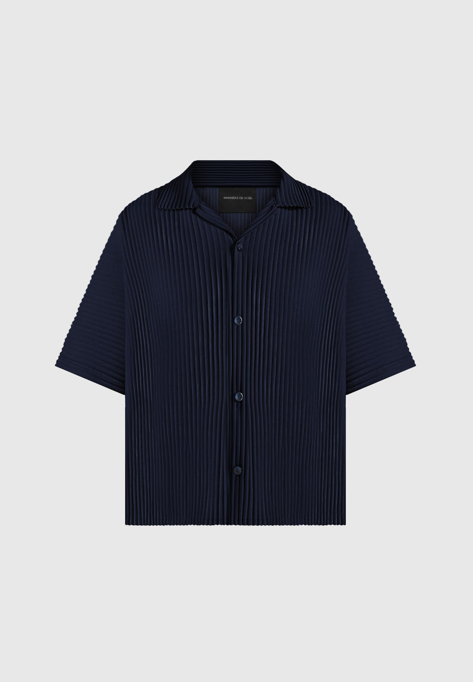 Justin - Pleated Boxy Shirt - Navy