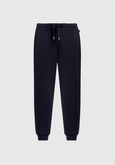 Dion - Neoprene Minimal Tapered Fit Cuffed Joggers - Navy