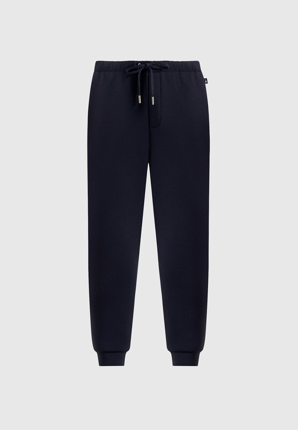 Dion - Neoprene Minimal Tapered Fit Cuffed Joggers - Navy