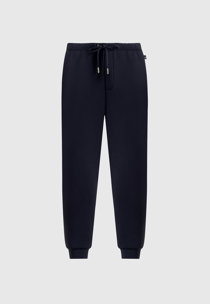 Dion - Neoprene Minimal Tapered Fit Cuffed Joggers - Navy