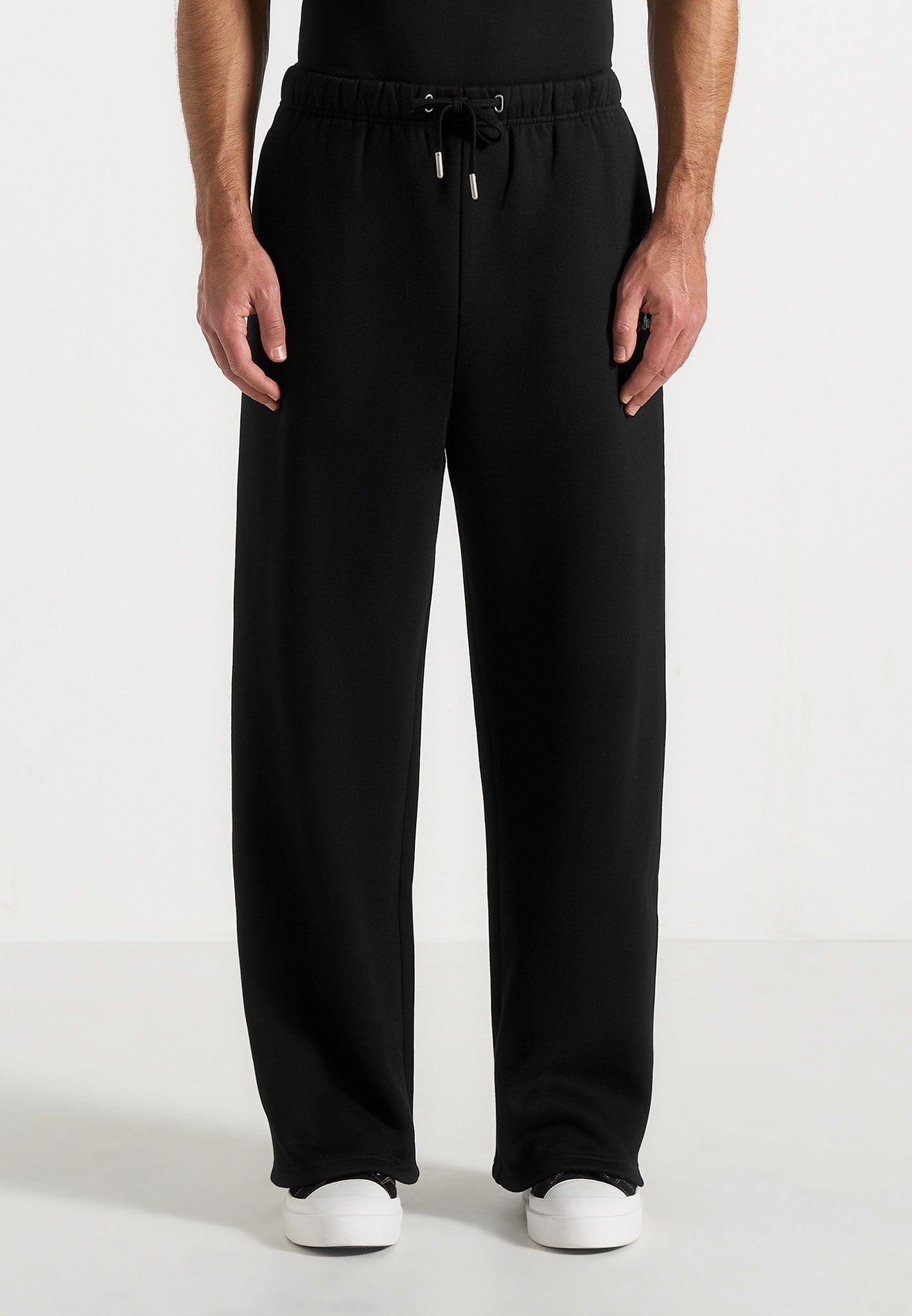 JS003 - Unisex Signature Wide Leg Joggers - Black