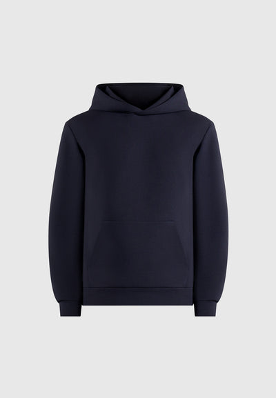 Drew - Neoprene Minimal Regular Fit Hoodie - Navy