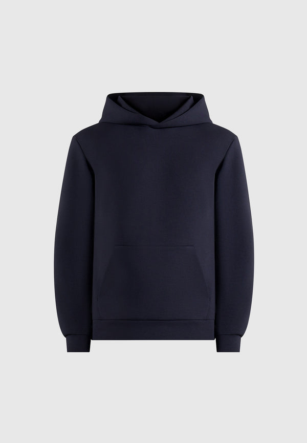 Drew - Neoprene Minimal Regular Fit Hoodie - Navy