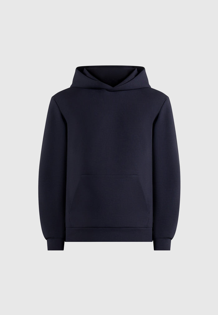 Drew - Neoprene Minimal Regular Fit Hoodie - Navy