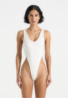 Noa - V-Neck Bodysuit - White