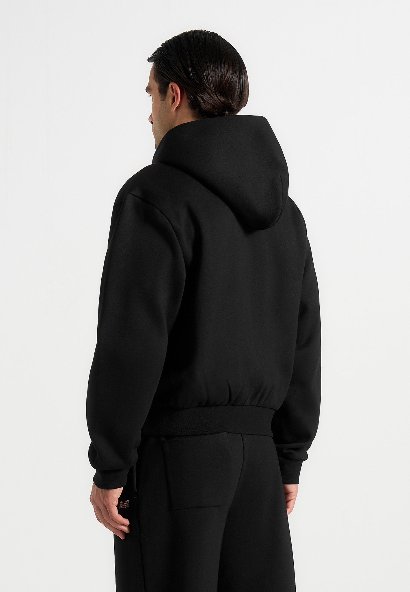 JS002 - Unisex Signature Relaxed Fit Zip Hoodie - Black