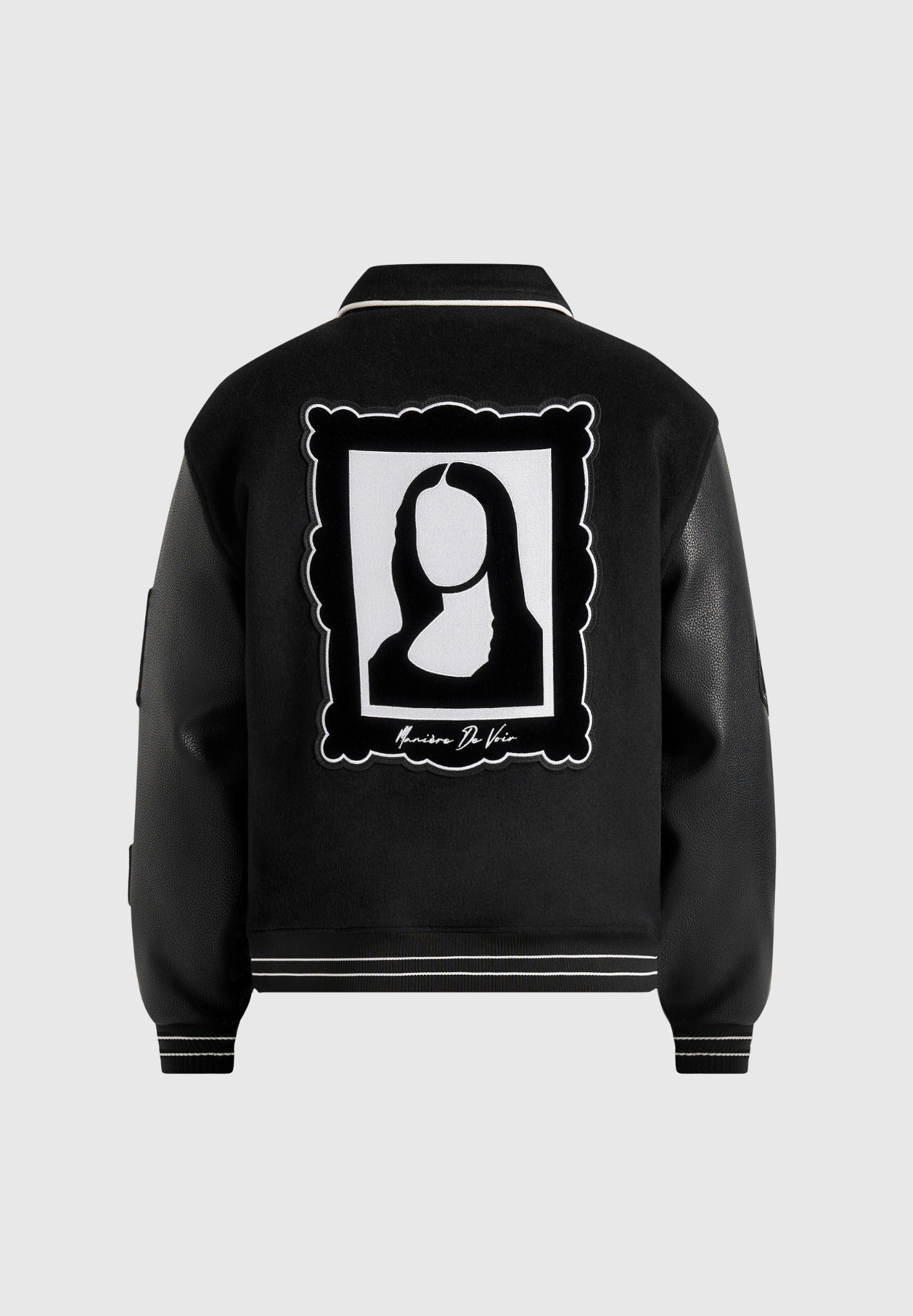 Mona Lisa - Wool Blend Varsity Jacket - Black