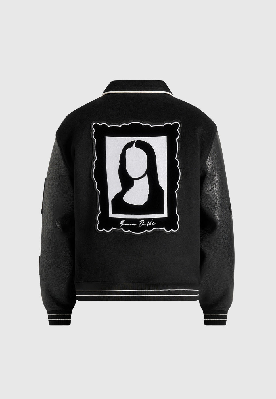 Mona Lisa - Wool Blend Varsity Jacket - Black