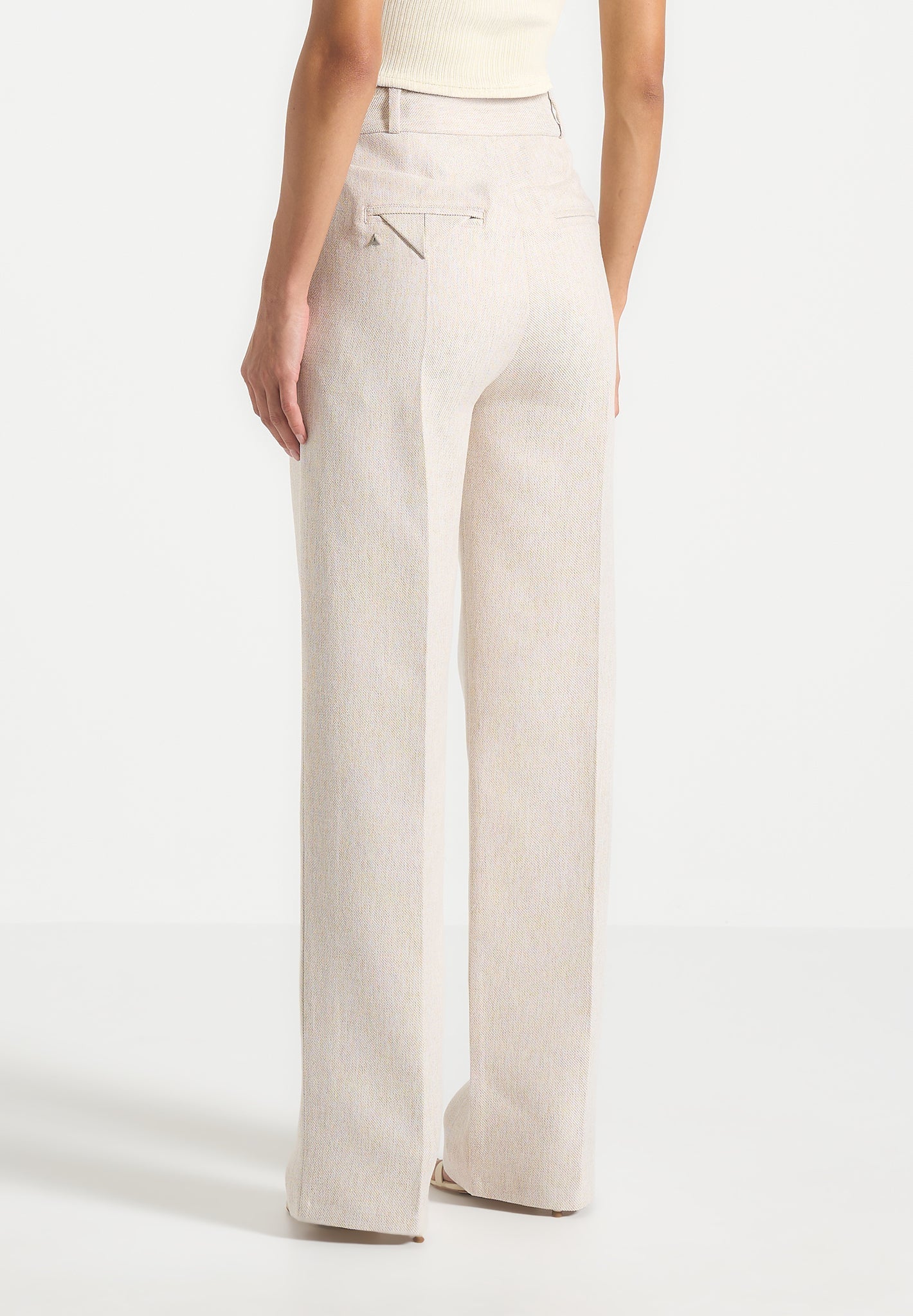 Julie - Tailored Twin Pleat Trousers - Light Beige