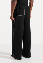 Morgan - Unisex Whipstitch Regular Joggers - Black