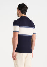 Enzo - Colour Block Polo Top - Navy