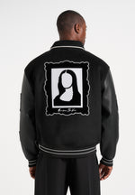 Mona Lisa - Wool Blend Varsity Jacket - Black