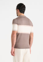 Enzo - Colour Block Polo Top - Mushroom