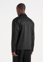 Alban - Satin Double Breasted Shirt - Black