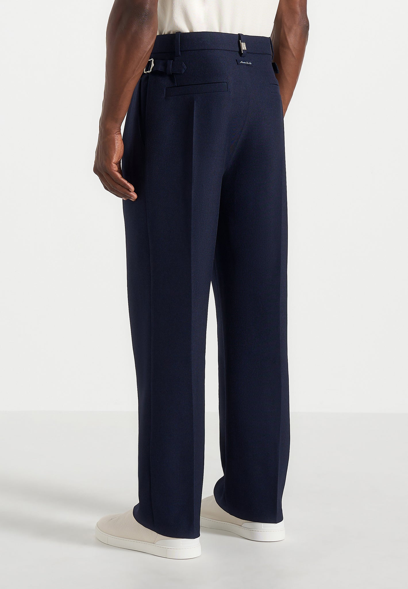 Pierre - Twin Pleat Tailored Trousers - Navy