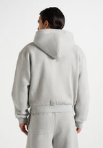 JS002 - Unisex Signature Relaxed Fit Zip Hoodie - Marl Grey