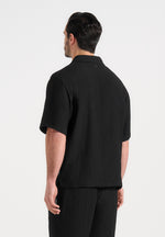 Harley - Unisex Textured Revere Shirt - Black