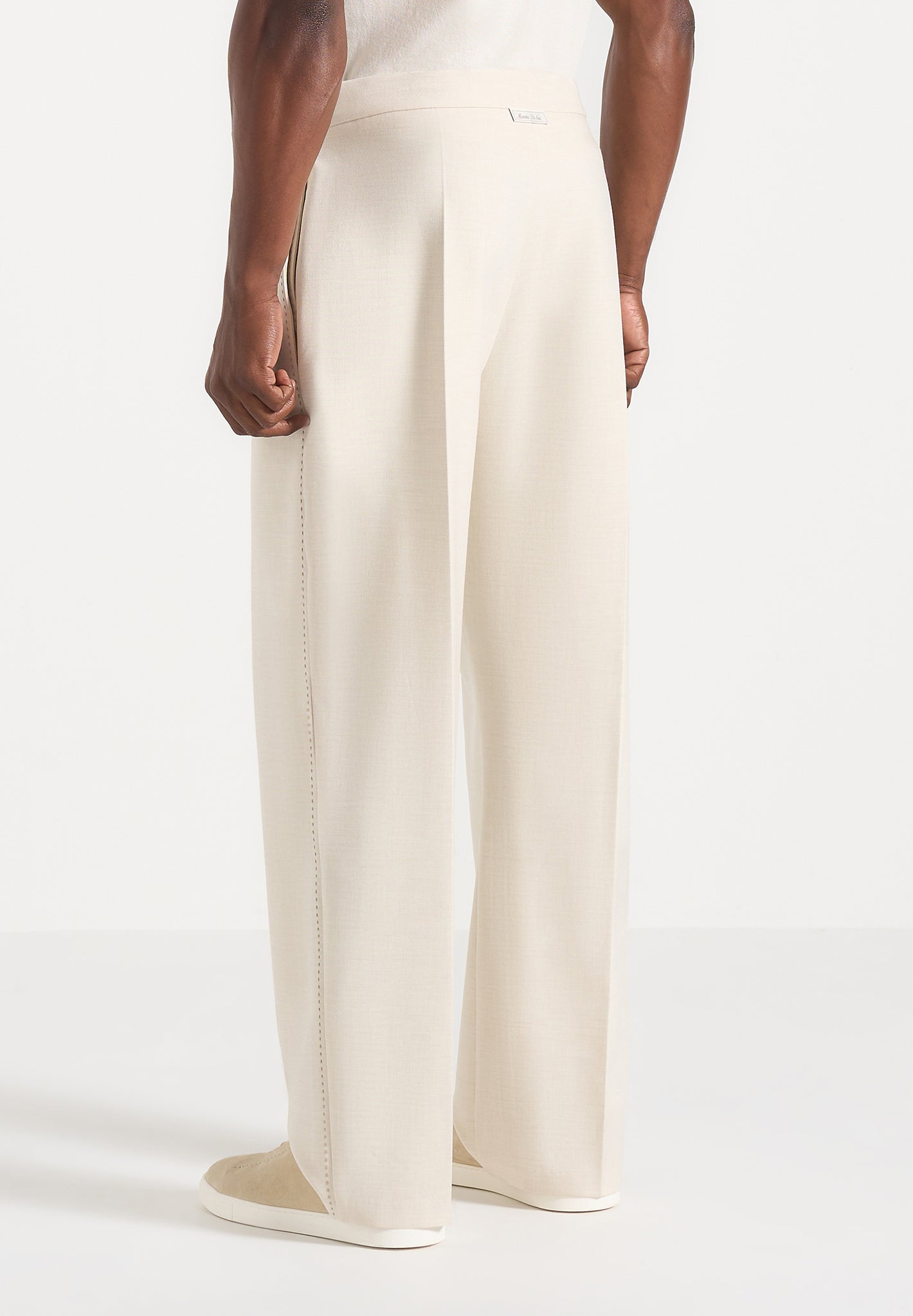 Henri - Foldover Trousers - Cream