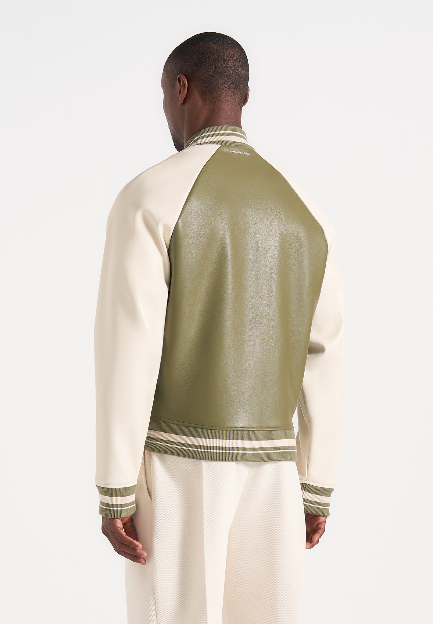 guy-contrast-leather-bomber-jacket-olive-cream