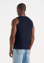 VS001 - Ribbed Cotton Vest - Navy