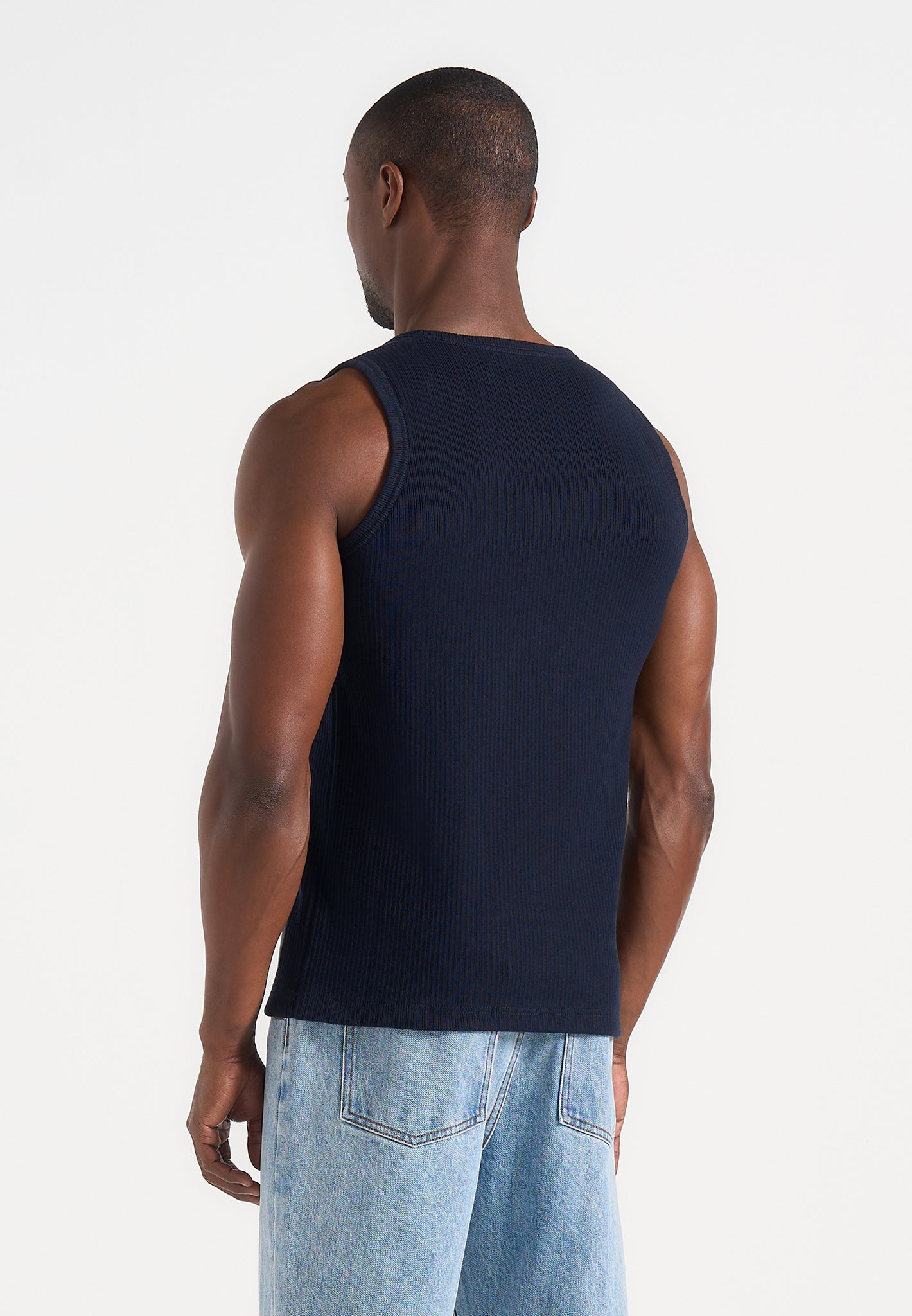 vs001-ribbed-cotton-vest-navy