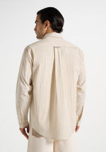 Ronnie - Unisex Pinstripe Long Sleeve Shirt - Beige