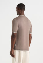 Wyatt - Contrast Knit T-Shirt - Mushroom
