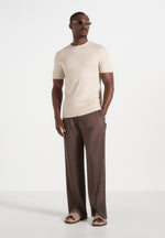 Jonas - Pleated Wide Leg Trousers - Brown