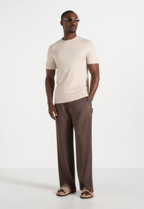 Jonas - Pleated Wide Leg Trousers - Brown